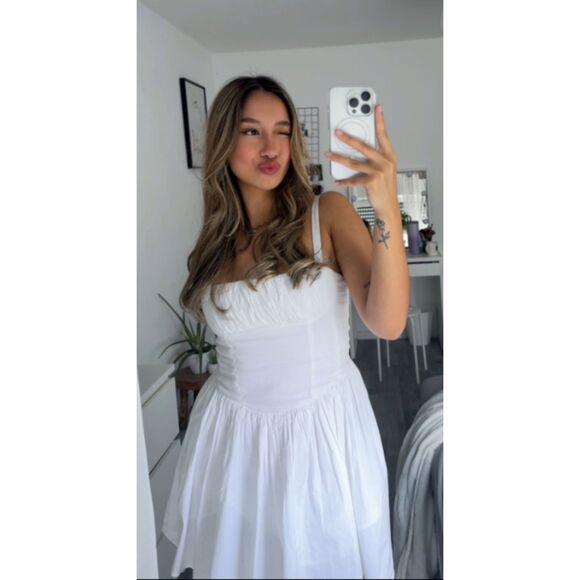 ZARA NWT VOLUMINOUS SKIRT DRESS Ecru Ref 5107/301 - Picture 3 of 16